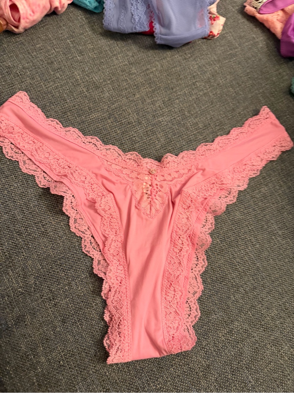 Victoria's Secret Pink Lace-Trim Brazilian dream angels new  Panty